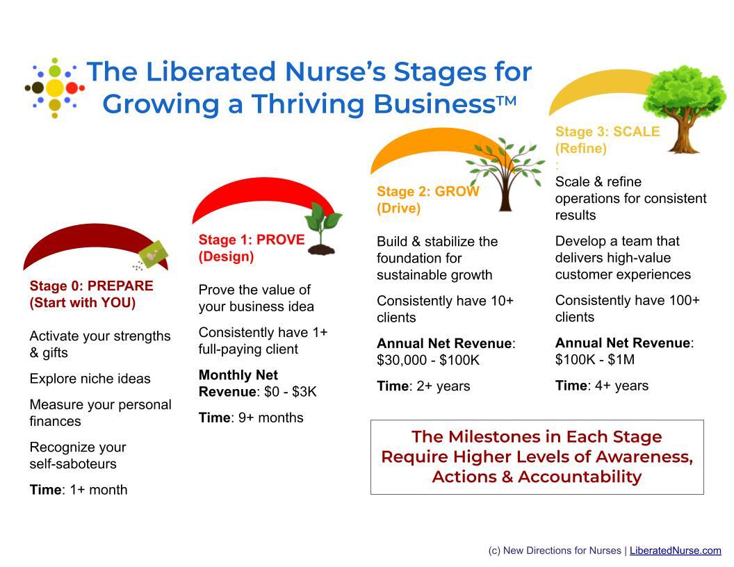 liberated nurse's stages for thriving business development